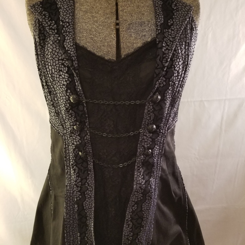 Gothic Dragon Chain Corset Halter Dress